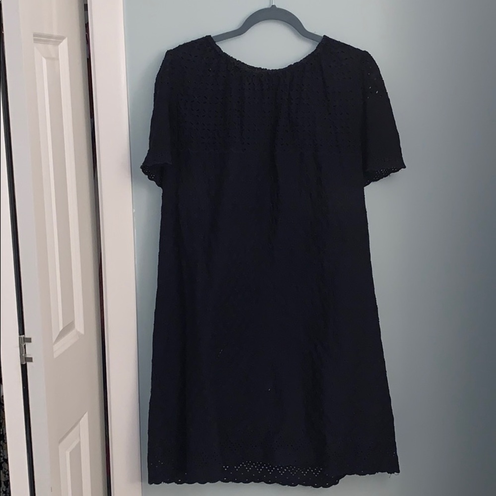 GAP Navy Eyelet Short Sleeve Shift Dress Sz XL